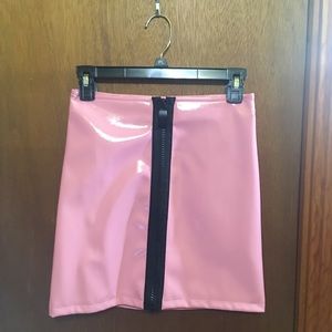 Capsule Pleather zip up skirt
